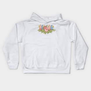 Floral Rose Bouquet Kids Hoodie